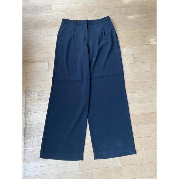 French Connection BNWT sz 12 pant "Harry Suiting Trousers" black women wide leg - Picture 3 of 7